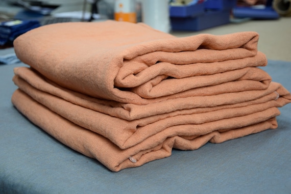 REMNANTS SALE!!! 100% linen fabric Julia Peach Fuzz 210gsm(6.20 oz/yd2). Pantone 13-1023. Color of the Year 2024. Pink-peach.