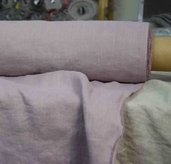 Linen Fabric "Gloria French Lilac" Soft Washed Pre-Shrunk 200gsm (5.9oz), Beautiful Creased Texture, Premium Quality, For Clothes, IN STOCK!