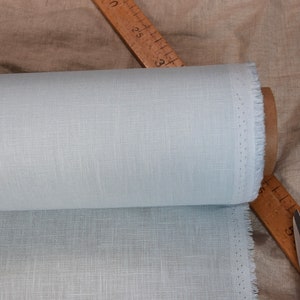 IN STOCK. Linen fabric Nata Water-Pro Milky Blue 280gsm. Light pale blue. Water-resistant. Water Proof. The last piece 1.10mx1.45m43x57 image 3