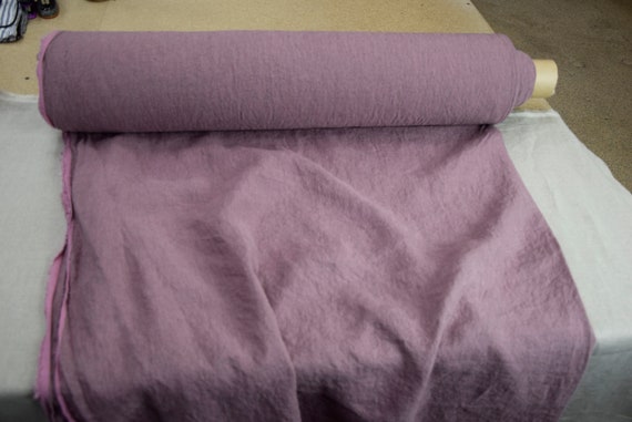 Fabric "Charlotte Smoky Purple" 185gsm. Pure Linen with 3% Subtle Elegant Silver Lurex. Preshrunk Washed, Soft, Subtle Shimmering, IN STOCK.