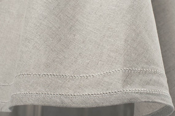 Ready to ship. Linen/cotton hemstitched tablecloth. Undyed flax color. Oval shape 1.80mx2.20m (71"x88").