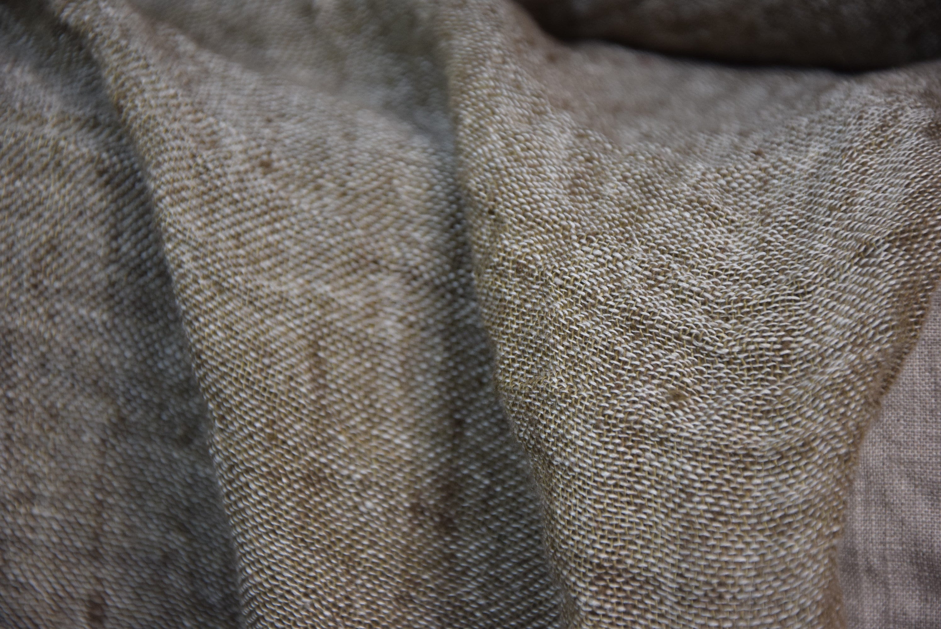 Linen fabric Pura Caffe Mocha Melange. Thin semi-sheer gauze. 100% ...