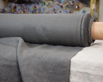 IN STOCK. Pure 100% linen fabric Gloria Incence Stick 200gsm(6oz/yd2). Warm gray-brown, taupe. Washed-softened.