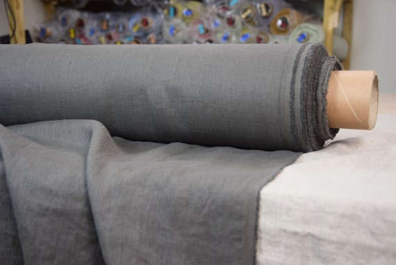 IN STOCK. Pure 100% linen fabric Gloria Incence Stick 200gsm(6oz/yd2). Warm gray-brown, taupe. Washed-softened.
