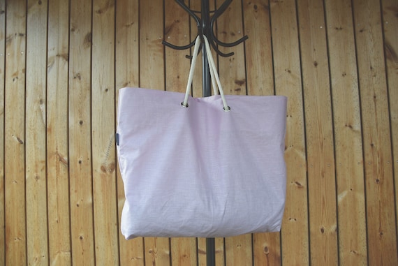 IN STOCK. Pure 100% linen shopping bag Light Mauve Water-Pro. Water&mud repellent, waterproof. Water-resistant, impregnated. Tote bag.