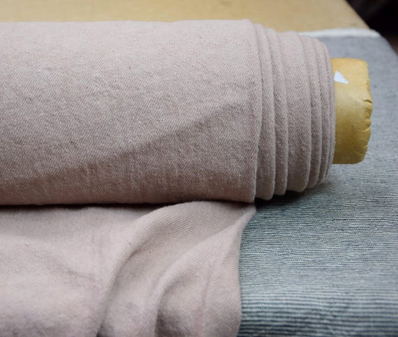 Upholstery Linen Fabric - "Ramona Ash Rose", Creased Texture, 460gsm (13.6oz), Soft & Pre-shrunk, Beautiful Pinkish-Gray Shade, IN STOCK!