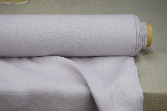 Pure Linen Fabric Nata Pale Lavender Mist 250gsm/7.3oz, Soft Washed, For Sewing Clothes/Home Accessories, Durable High Quality. By the Yard.