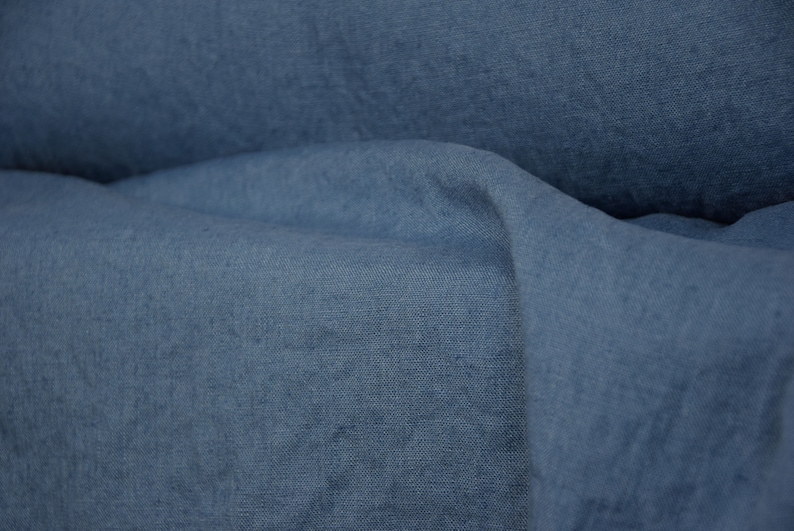 rich but not too bright shade of blue with a little azure hue Washed Deep Pure 100/% linen fabric Gloria California Blue 190gsm softened.