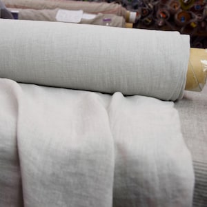 Transparenter Stoff - &quot;Serena Light Grey&quot;, 95g / m², 100% reines Leinen, weich, zart & vorgeschrumpft, elegant, natürlich, AUF LAGER!