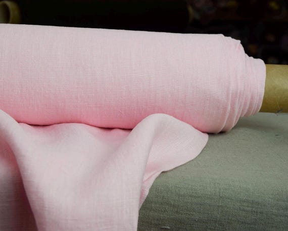 Elegant Vibrant Pink Linen Fabric "Gloria Candy Pink", Middle Weight 200gsm/6oz, Soft & Natural, Plain Weave, Beautiful Texture, WHOLESALE!