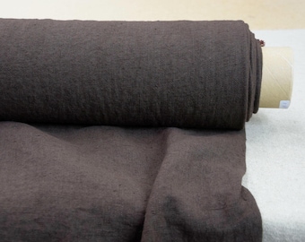 Pure Linen Fabric Nata Brunette Brown 250gsm (7.3oz), Soft, Washed, Durable, High Quality. The last piece 1.60 meters.