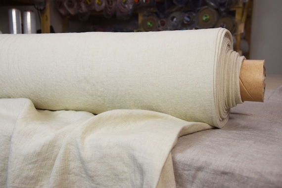 Linen Fabric "Nata Oyster Shell" 250gsm. Pale warm beige, greige. Not sheer. Surprisingly Soft/Smooth. Elegant, Drapy, Luxurious. IN STOCK!