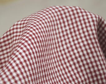 100% Leinen Augusta rot kariert, Meterware, Meterware. Premium-Qualität, 3 mm Petty Check, mittelschweres Material, 170 g / m², weich, vorgeschrumpft.