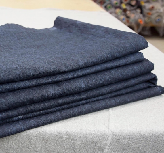 Linen fabric Nata Water-Pro Black 250gsm. Mud repellent waterproof resistant impregnated waxed. Sewing Raincoat, Terrace Cushions. IN STOCK.