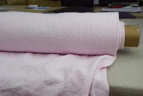100% Linen Fabric Luna Pale Orchid. Heavyweight 290gsm/9oz. Light  Pink-Purple. Premium Stylish Soft Naturally Wrinkled Material By the Yard
