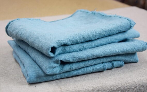 REMNANTS SALE!!! 100% linen fabric Luna Duck Egg 260gsm (5.8oz/yd2).  Offcuts. Washed, soft, pre-shrunk.