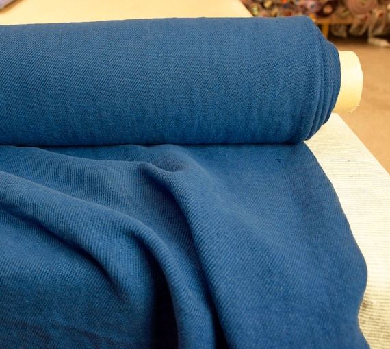 Linen Fabric - "Allegra Rich Blue" 390gsm (11.5oz), Luxurious Heavyweight 100% Pure Twill, Pre-Shrunk, IN STOCK!. Bright Cobalt Pantone.