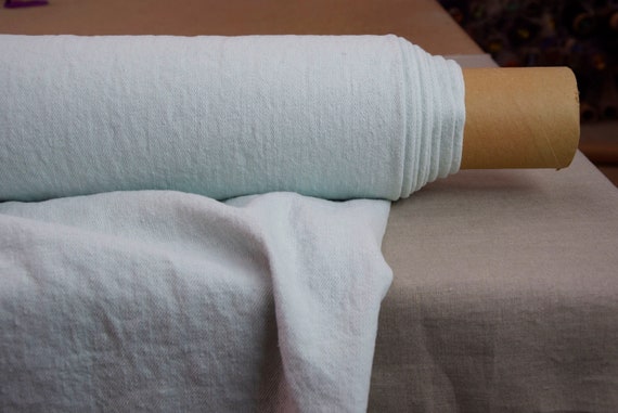 Fabric "Ramona Pale Blue", 100% Linen, 460gsm/13.6oz/yd2. Pantone 12-4705 Blue Blush. Heavy Thick Soft Material for Upholstery. IN STOCK!