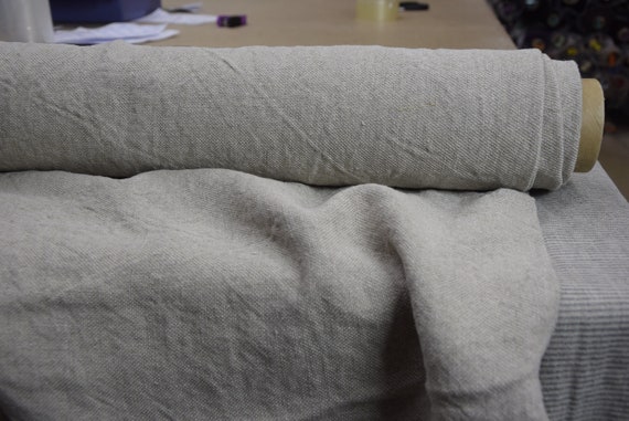 100% Linen Fabric "Prana Natural" 380gsm (11.30oz/yd2). Washed/Pre-shrunk. Heavy thick canvas, undyed linen flax. IN STOCK.