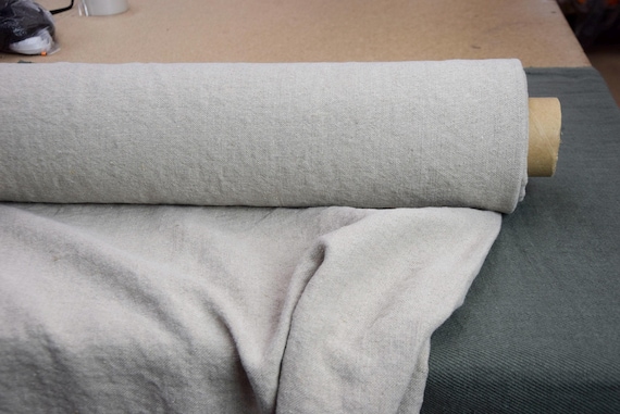 100% Linen Fabric "Udana Natural Aged" 350gsm/10.5oz. Undyed flax. Pre-Shrunk, Stonewashed, Soft Distressed Worn & Wash-out Look. IN STOCK.