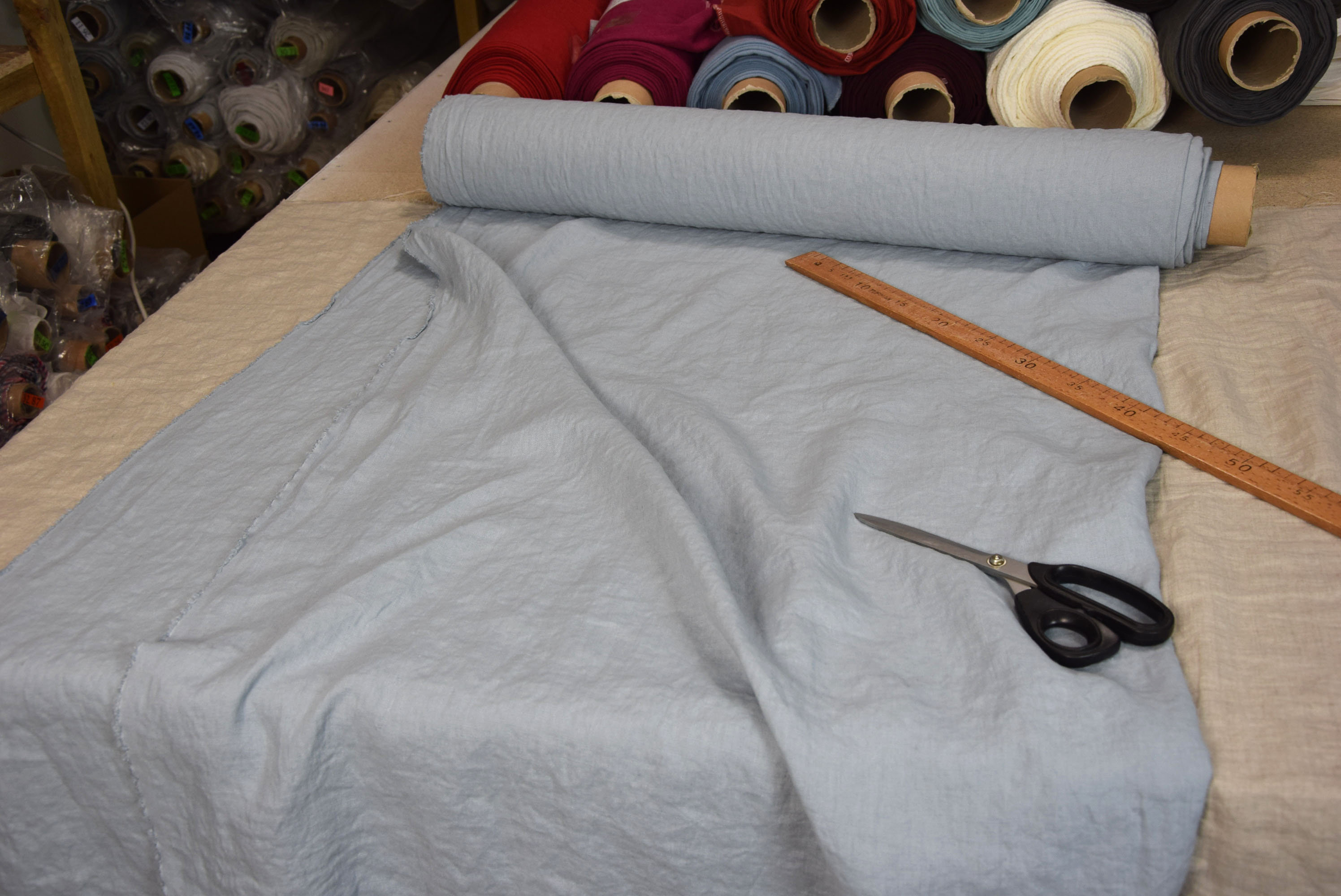 Pure 100 linen fabric Gloria Glacier Gray 190gsm. Light