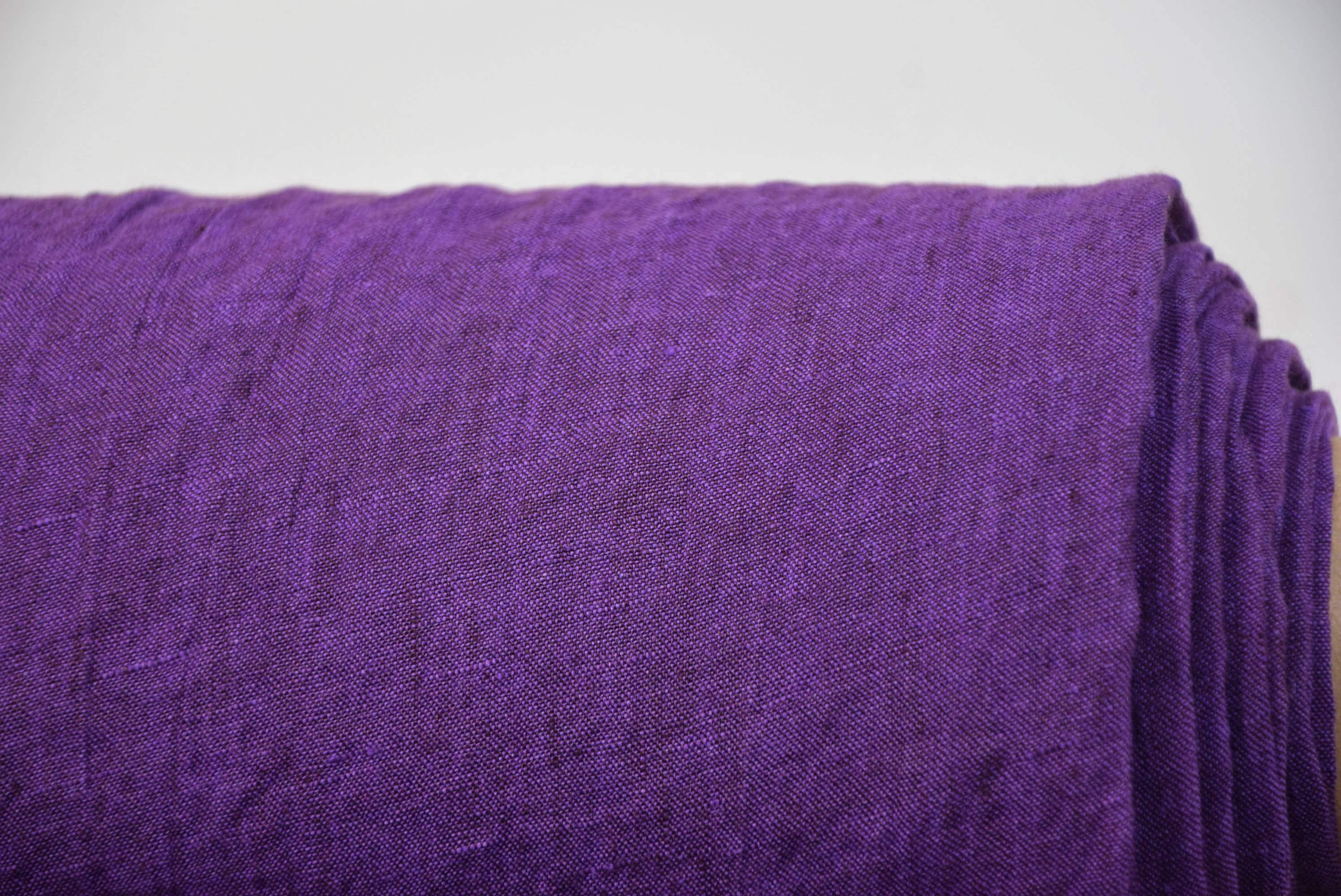 RESERVED! Thin pure 100% linen fabric 130gsm. Bright tyrian purple