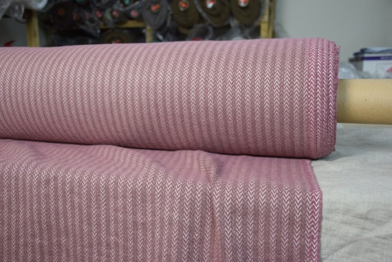 Linen/wool 45/40% fabric Dora Mauve Small Herringbone 270gsm. Washed, softened, pre-shrunk. Temporarily OUT OF STOCK.