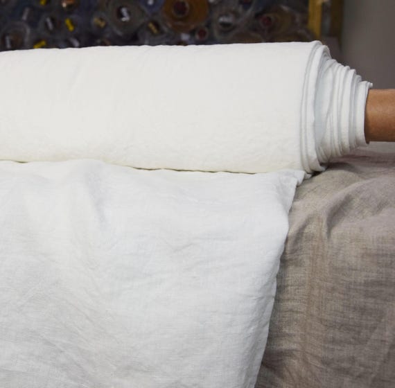 Elegant Linen Fabric "Gloria Off-White", 200gsm (6oz), Medium Weight, Densely Woven, Washed & Softened, Beautiful 100% Linen. IN STOCK!