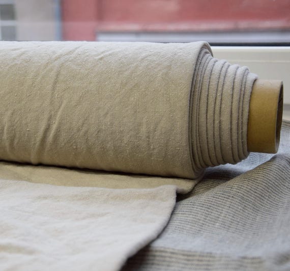 50/50% linen/viscose fabric Vera Mushroom Gray 430gsm (12.70oz/yd2). Eco-friendly material. Very heavy. For upholstery, curtains. IN STOCK.