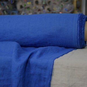 Pure linen fabric Gloria Classic Blue from LINENGRAPHY. Middle weight, dense, not sheer, plain.  Saturated deep rich Classic Blue is a bold and sophisticated color. Aesthetic, strong and durable.
Natural, organic, eco-friendly, antistatic.