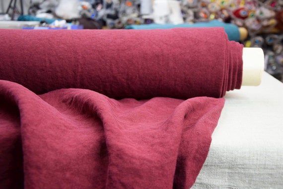 100% linen fabric "Udana Blood Red" 400gsm Pre-shrunk. Eco-friendly heavy thick material. IN STOCK.
