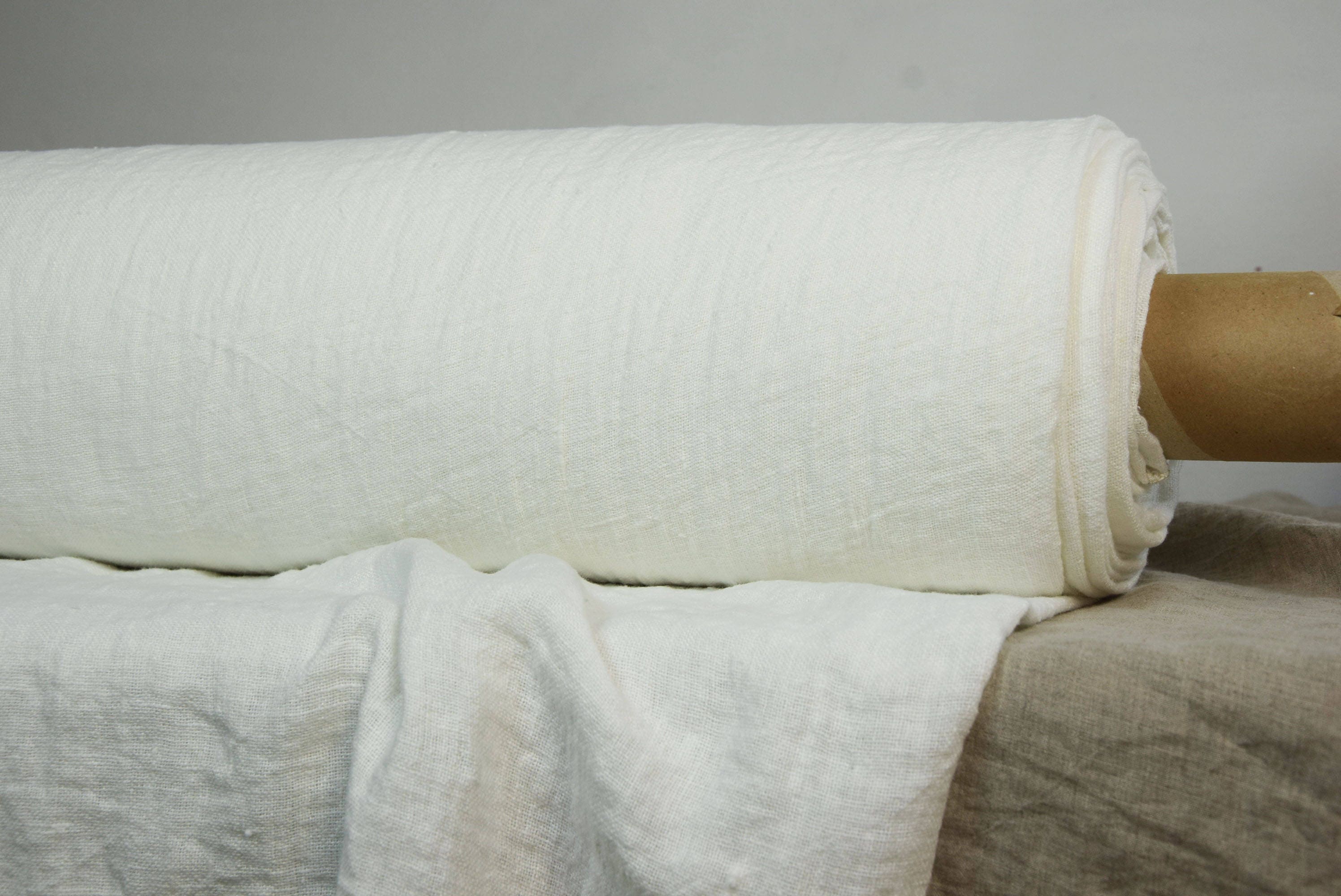 Pure 100 Linen Fabric Felicia Off White 180gms Washed Softened