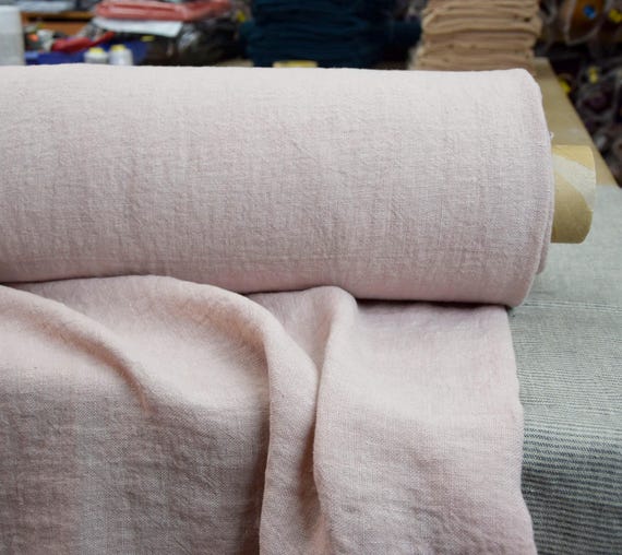 Linen Fabric - Julia Whisper Pink, Light Pink, 210gsm (6.2oz), Rose Undertone, OUT OF STOCK - Contact for Restock Info!