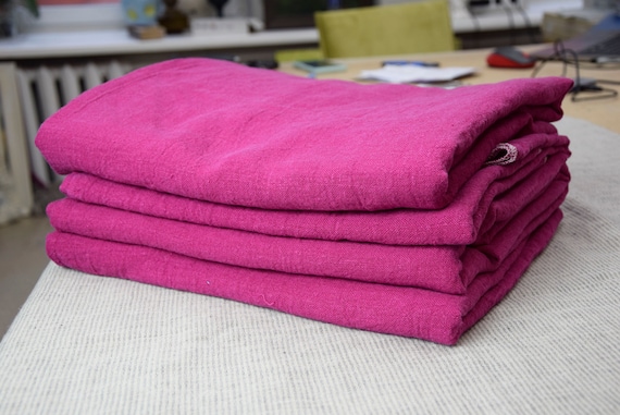 REMNANTS SALE!!! 100% linen fabric Julia Rose Violet 210gsm(6.20 oz/yd2). Pantone 17-2624 TPG luminous deep rich pink purple.