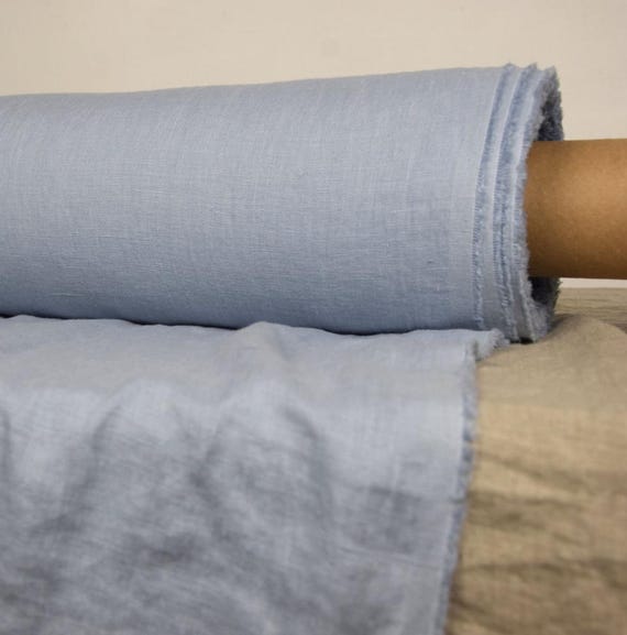 Linen Fabric "Gloria Cashmere Blue", 200gsm (6oz), Soft Washed, 145cm (57") Wide, Pure 100% Linen, Premium, Lovely, High Quality, IN STOCK!