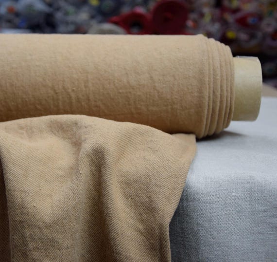 Upholstery Linen Fabric "Ramona Macchiato" Brown, Thick & Heavy, 460gsm (13.6oz), Premium Quality, Pantone 17-1221, Eco-Friendly, IN STOCK!