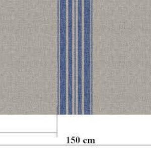 IN STOCK. 100% linen fabric Pera Natural Red Stripe 350gsm. French grain sack pattern. Pre-shrunk. Eco-friendly heavy and thick material. image 3