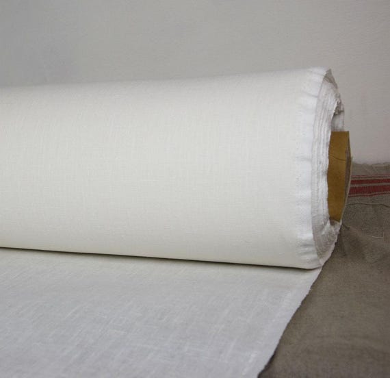 Linen fabric Luna Stiff-Tex Stark White 350g/m2 (10.32oz/yd2). For window rollers and blinds. UV protected. "Stiff-Tex" finishing. IN STOCK.
