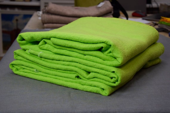 REMNANTS SALE!!! 100% linen fabric Julia Lime Punch 210gsm(6.20 oz/yd2). Pantone 13-0550. Bright, zesty, vibrant yellow-green shade.