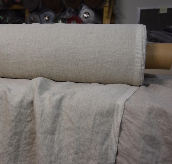 Heavyweight 100% Linen - Pera, Natural Undyed Flax, 350gsm (10.3oz), Pre-Shrunk & Eco-Friendly, Perfect for Upholstery! OUT OF STOCK!