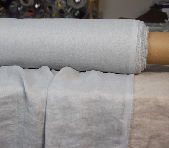 Lightweight Sky Gray Linen - Serena, 100% Pure, Semi-Sheer 95gsm (2.8oz/yd2), Soft, Washed, Cool Gray, Breathable! IN STOCK!