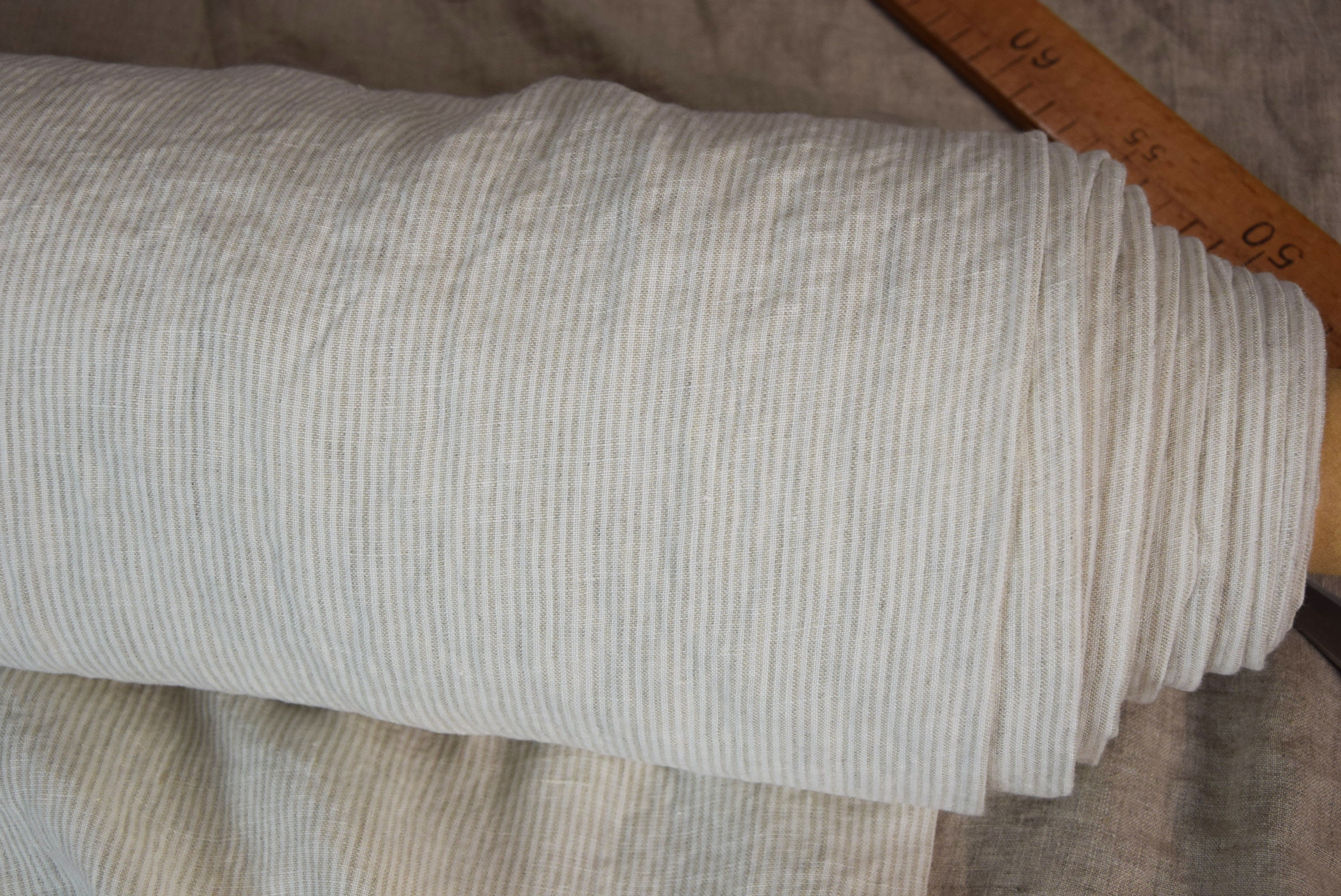 Beige 57/'/' Cotton Linen Flax Fabric by the Yard or Sample Swatch
