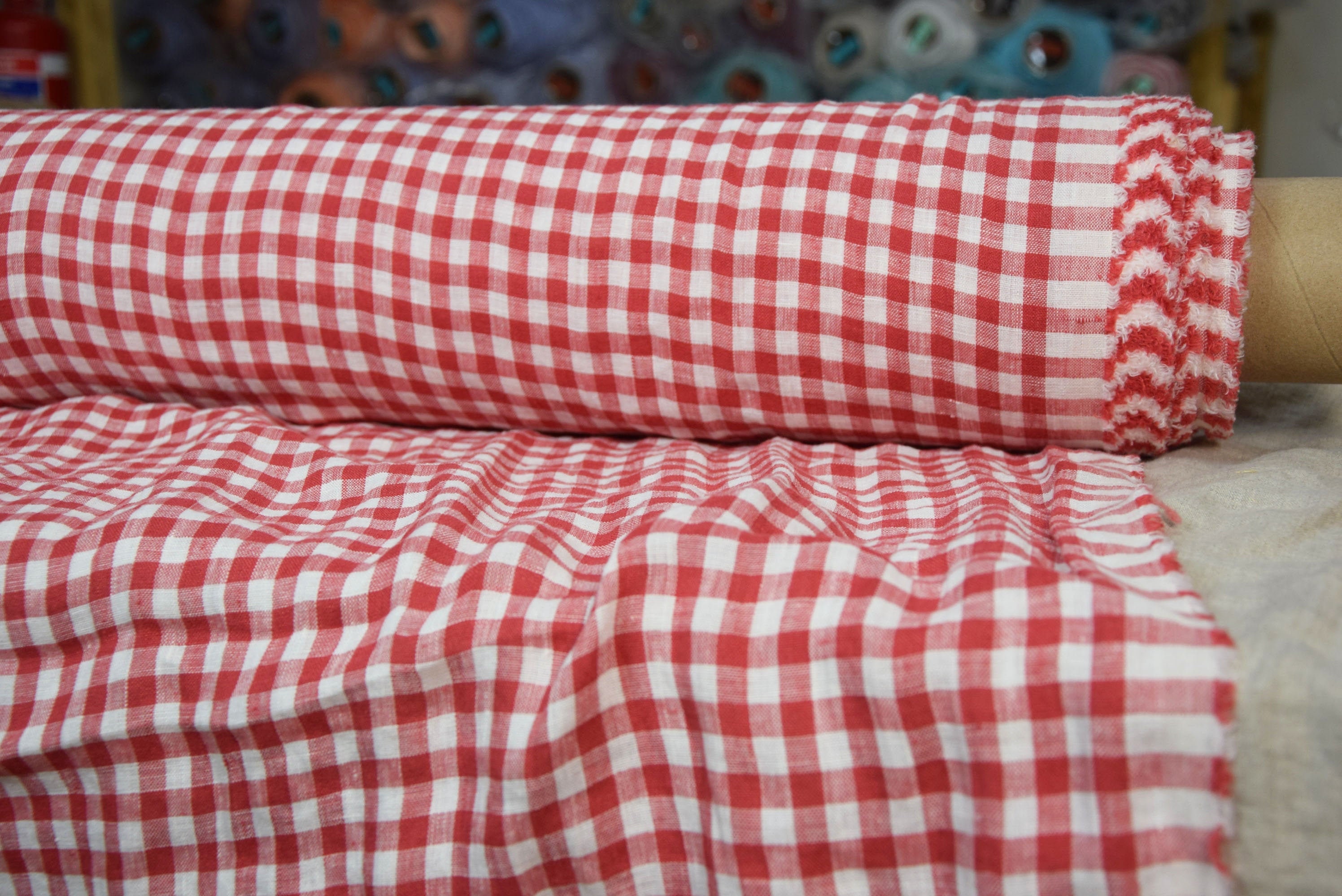 Tissu à nappe à carreaux rouges et blancs – Boutique MyDesign