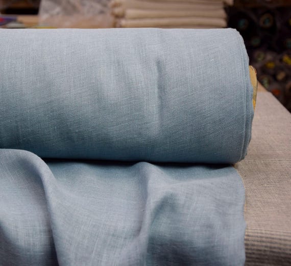 Sheer Fabric - "Serena Agave Blue-Green", Very Thin & Light 95gsm, Soft Washed, 100% Pure Linen, Elegant Drapy, Semi-transparent, IN STOCK!