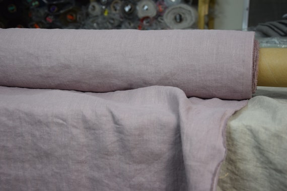 Pure 100% linen fabric "Gloria French Lilac" 200gsm(6oz/yd2). Mid-weight. Washed, Pre-shrunk. In Bolts. Discounted Price Linen WHOLESALE.