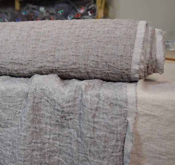 Pure linen fabric "Vita Opal Gray" 220gsm. Fluffy double-faced two sided. Breathing, Hypoallergenic, Organic. OUT OF STOCK. Sample, Swatch.