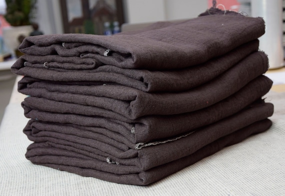 Linen fabric "Julia Hot Fudge" 210gsm(6.2oz/yd2). Pantone 19-0913 Deep Rich Brown, Reddish Hue. Pure 100% linen. OUT OF STOCK. Sample only.