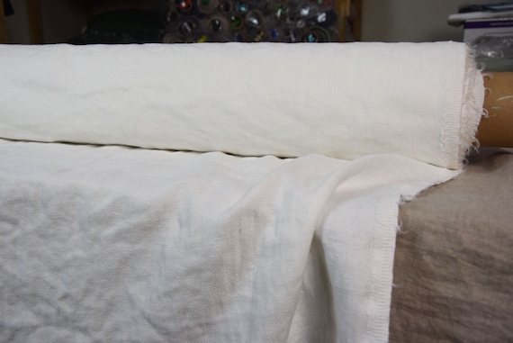 Temporarily OUT OF STOCK. 100% linen fabric Prana Off-White 380gsm. Washed/Pre-shrunk. Eco-friendly material.