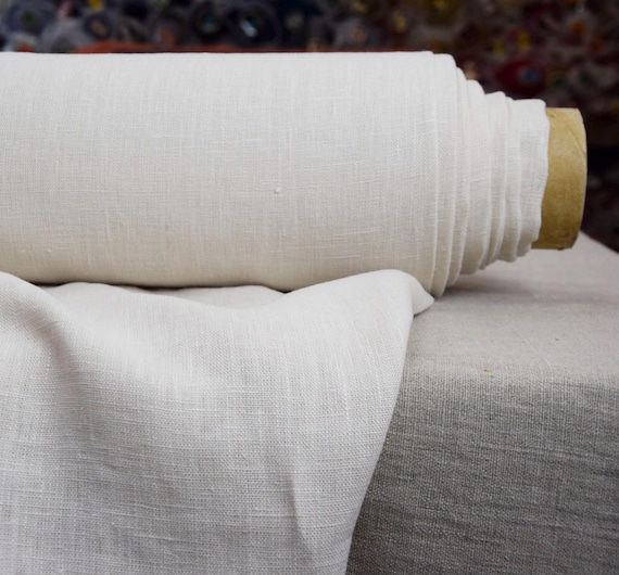 Pale Gray Linen Fabric "Nata Platinum", Premium 100% Linen, Soft 250gsm (7.3oz), Neutral Beige-Gray, Off-White, High Quality, IN STOCK!