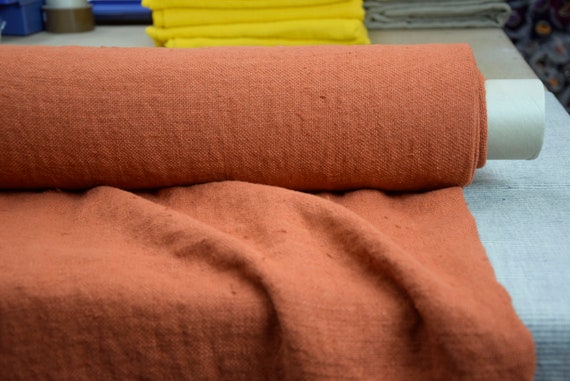 100% Linen Fabric "Mira Rooibos Tea" 390gsm (11.5oz/yd2). Heavy, thick, extra soft, drapy, smooth. Pantone 18-1355 pinkish-brown. IN STOCK.